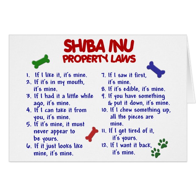 Leyes 2 de la propiedad de SHIBA INU (Anverso (Horizontal))