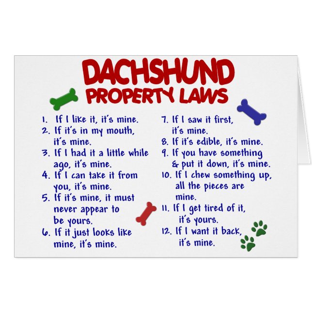 Leyes 2 de la propiedad del Dachshund (Anverso (Horizontal))