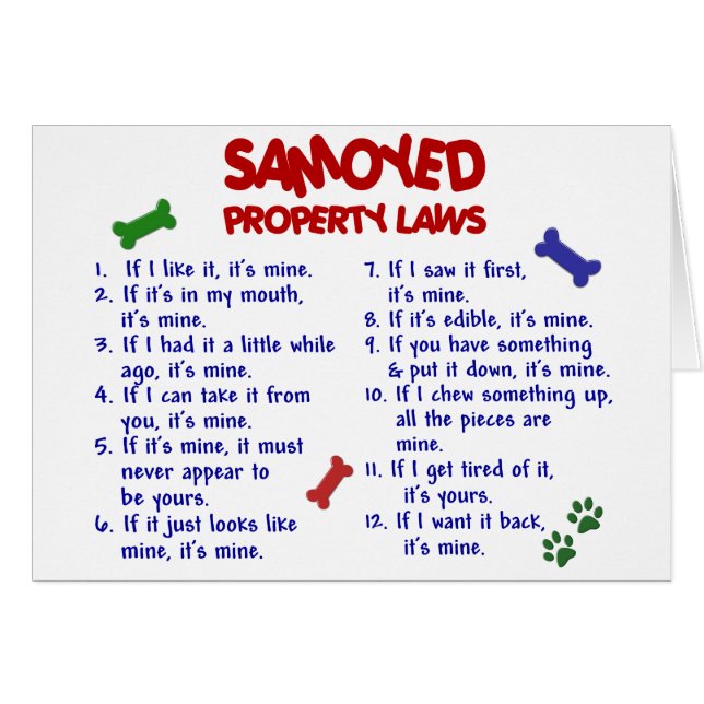 Leyes 2 de la propiedad del SAMOYEDO (Anverso (Horizontal))