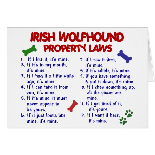 Leyes 2 de la propiedad del WOLFHOUND IRLANDÉS (Anverso (Horizontal))