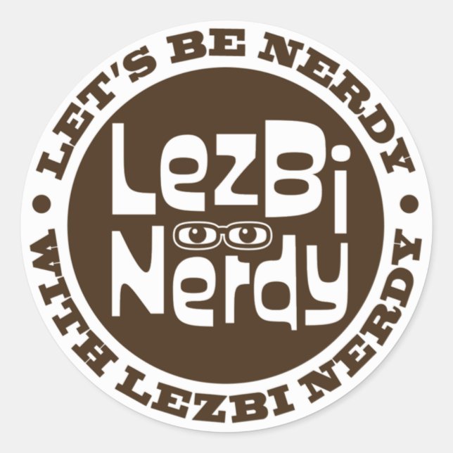 Lezbi Nerdy Pegatina (Anverso)