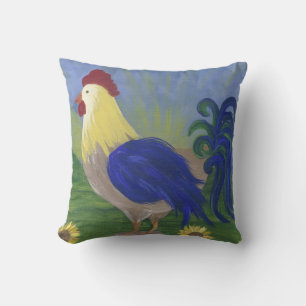 lg.Rooster almohada Sunrise ladrillo rojo espalda