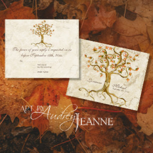 LG Swirl Tree Roots Antiguo Marrón RSVP Respuesta