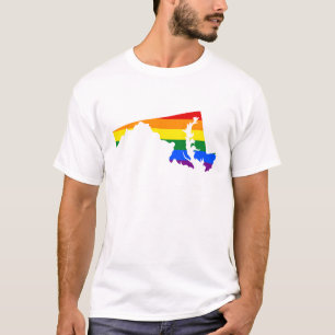 LGBT camiseta del mapa de la bandera del estado de