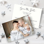 LGBT Gay Simple Mr & Mr Christmas Couple Wedding<br><div class="desc">LGBT Gay Simple Mr & Mr Christmas Couple Wedding Save the Date. IMPORTANT NOTICE: This design is part of a collection and has other coordinated elements that you can find in my store. Sometimes it can be difficult to aesthealign and texts or initials on the designs, if so tell me...</div>