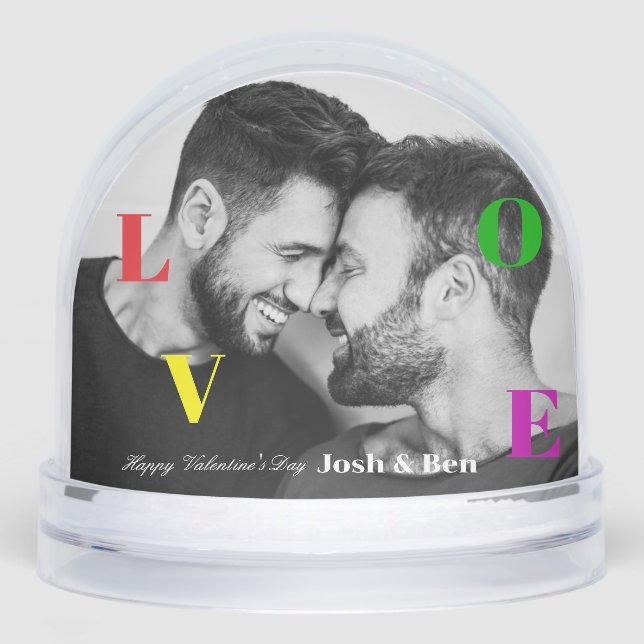 LGBT Happy Valentine's Day Custom Photo Monogram (Anverso)