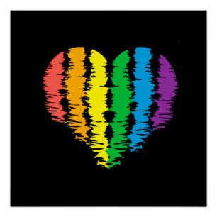 LGBT+orgullo. Arcoiris cardíaco. Impresión acrílic