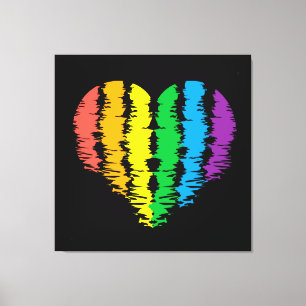 LGBT+orgullo. Arcoiris cardíaco. Impresión metaliz