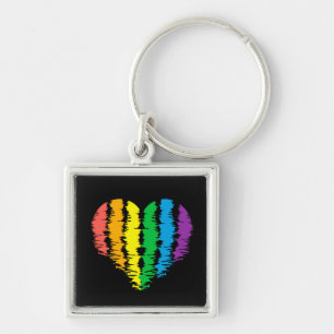 LGBT+orgullo. Arcoiris cardíaco. Llavero