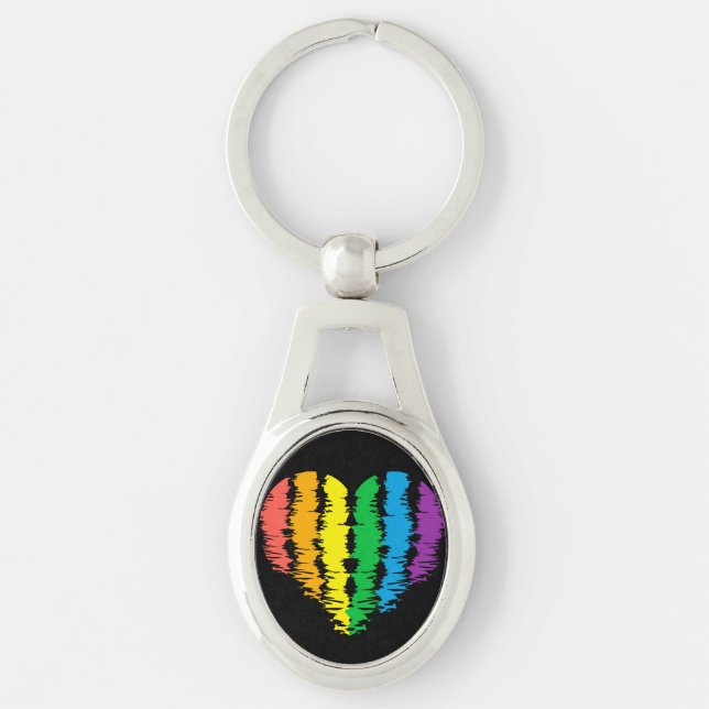 LGBT+orgullo. Arcoiris cardíaco. Llavero (Anverso)