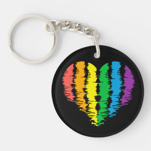 LGBT+orgullo. Arcoiris cardíaco. Llavero