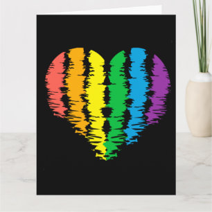 LGBT+orgullo. Arcoiris cardíaco. Tarjeta