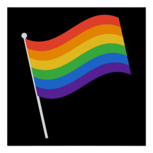LGBT+orgullo. Poster de bandera arcoiris