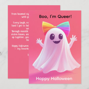 🎃🌈 LGBT T“¡Bruja, soy queer! Tarjeta LGBT de dob