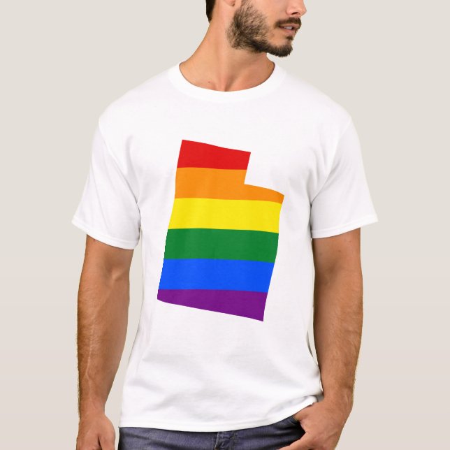 LGBT Utah, mapa de camiseta de la bandera de los E (Anverso)