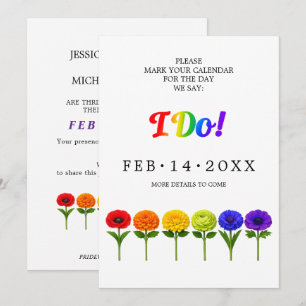 LGBTQ Florecen Juntos – Tarjeta de Guardar la Fech
