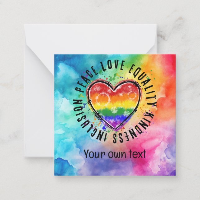 LGBTQ la tarjeta de nota del orgullo: difundir amo (Anverso)