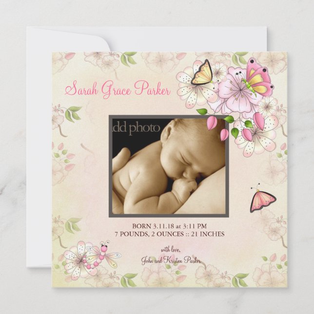 LGC | Invitación de bebé en el jardín (Anverso)