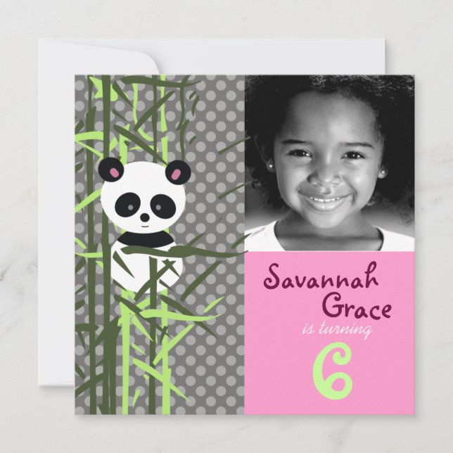 LGC| Panda Peek A Boo Pink Invitación (Anverso)