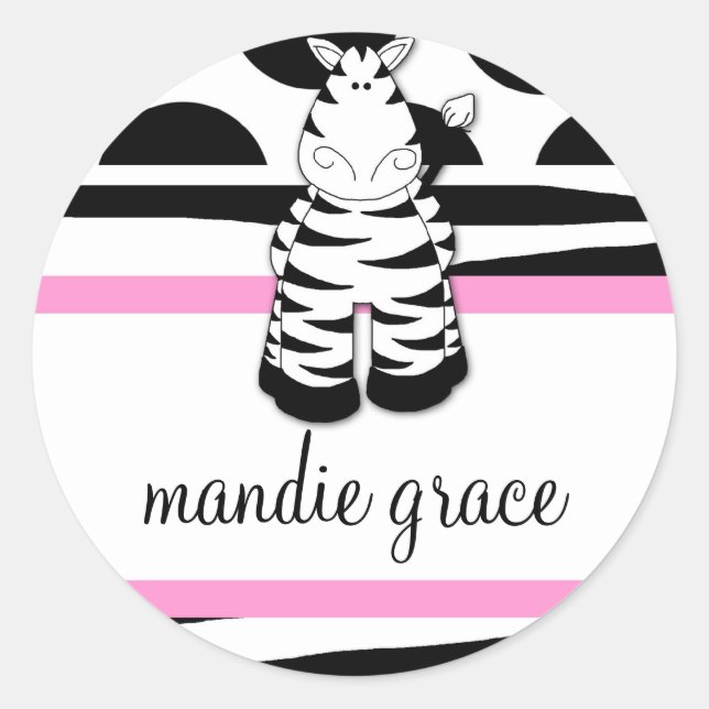 LGC | Pegatina de cebra con puntos de polka (Anverso)