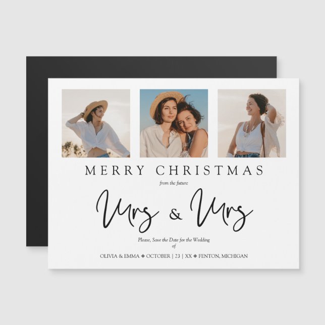 LGTB Lesbian Whimsical MRS & MRS Christmas Wedding (Anverso/Reverso)