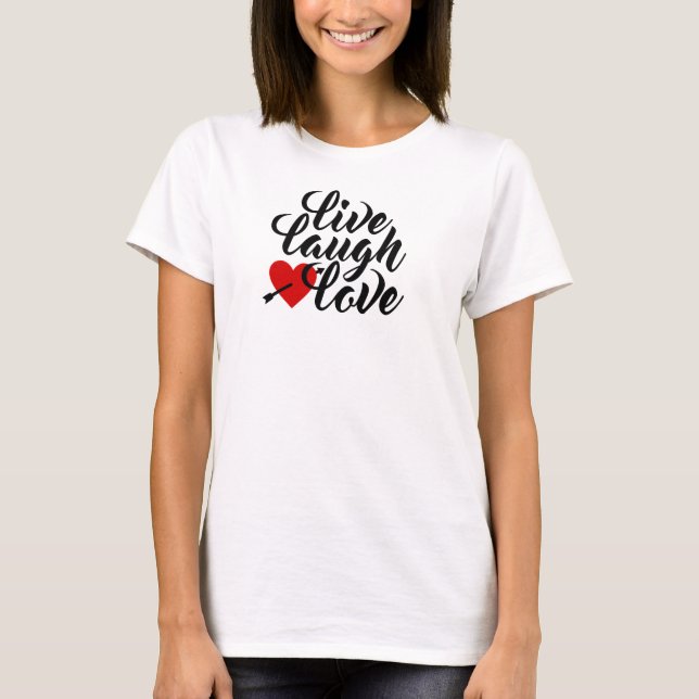 Lía en vivo amor Valentine caligrafía| Camiseta (Anverso)