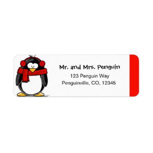 Liado para las etiquetas del remite del pingüino