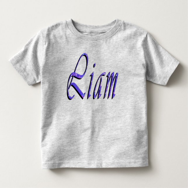 Liam, Name, Logo, Toddlers Camiseta Gris (Anverso)