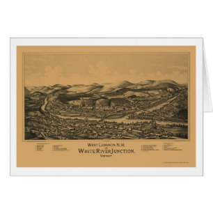 Líbano del oeste, mapa panorámico del NH - 1889