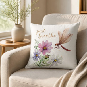 Libélula Almohada para tirar Just Breathe