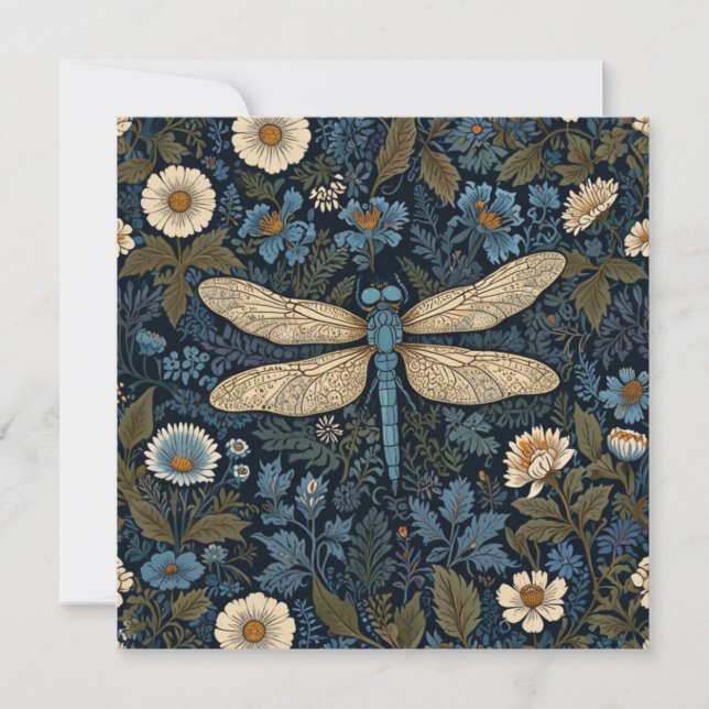 Libélula azul vintage (Anverso)