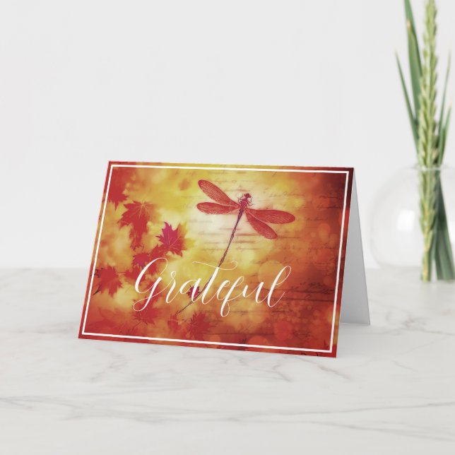 libélula de otoño tarjeta personalizada (Anverso)