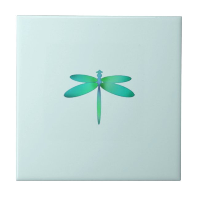 Libélula en la teja azul (Frente)