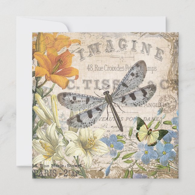 libélula francesa vintage moderna (Anverso)