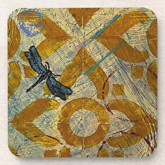 Libélula marroquí Posavasos de plástico duro (Frente)