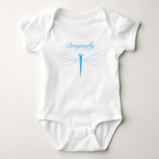 Libélula - mono blanco del jersey del bebé (Anverso)