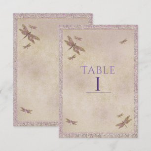 Libélulas Moradas y Doradas Número de Mesa