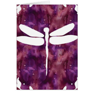 Libélulas rojas púrpuras blancas de la acuarela de