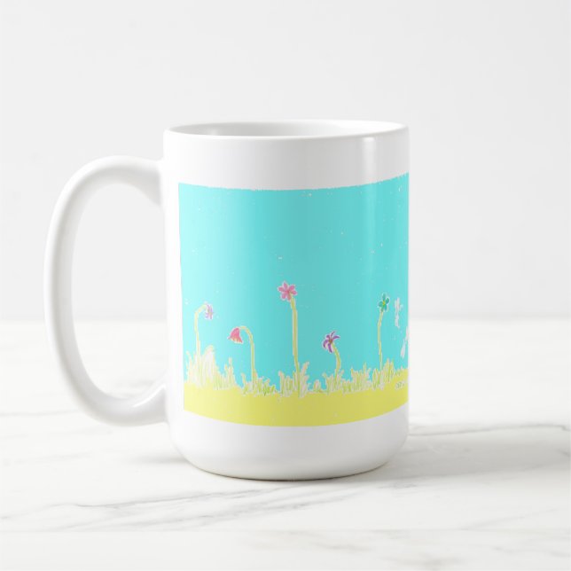 Libélulas y taza de café de las flores (Izquierda)