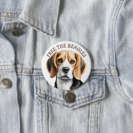 Libera a los Beagles | Botón de Cara de Beagle