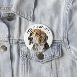 Libera a los Beagles | Botón de Cara de Beagle