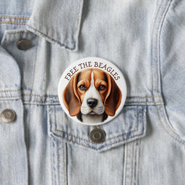 Libera a los Beagles | Botón de Cara de Beagle