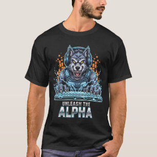 Liberar la camiseta Alpha Gamer Wolf   Cyberpunk E
