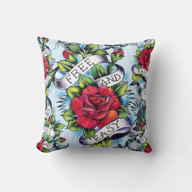 Libere - y - la almohada subió tatuaje americana (Anverso)