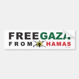 "Liberen a Gaza de Hamas" Pegatina parachoques (bl
