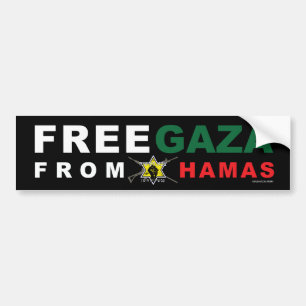 "Liberen a Gaza de Hamás" Pegatina parachoques (ne
