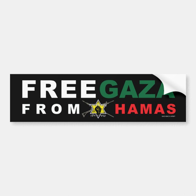 "Liberen a Gaza de Hamás" Pegatina parachoques (ne (Frente)