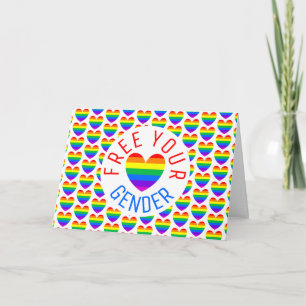 Liberen su género, tarjeta cardíaca arcoiris