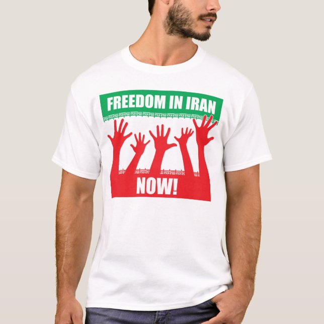 ¡Libertad en Irán, ahora! Camiseta (Anverso)
