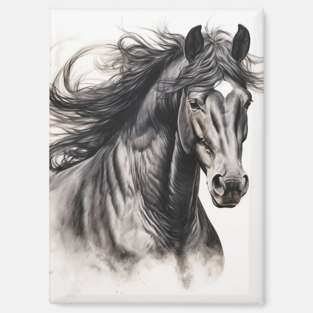 Libertad en movimiento: imán negro del caballo (Anverso)